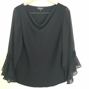 Studio I Black Blouse long Sleeve size 14W